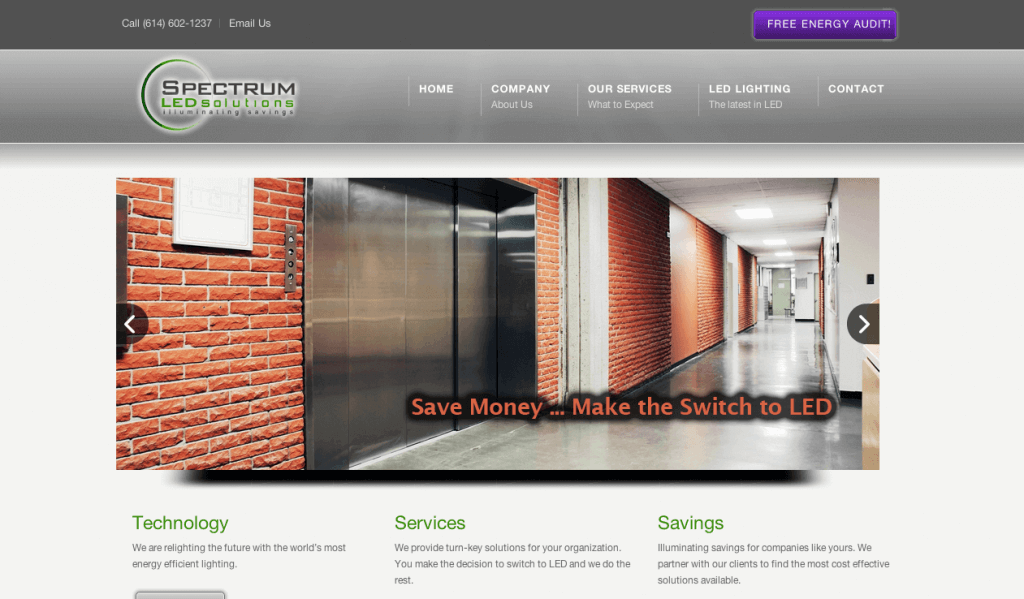 website design spectrum led solutions