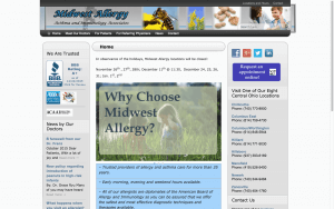 website design midwest allergy before 3