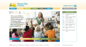 website design sunny day academy before